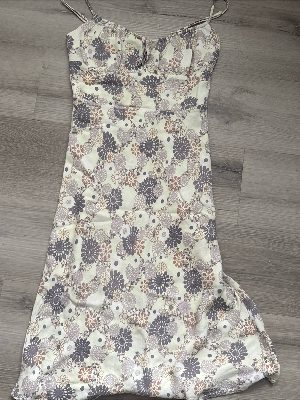 Wilfred Cream Floral Dress with Lavender and Dusty Pink Accents